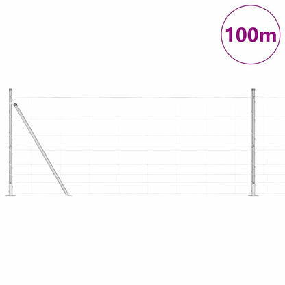 Welded Wire Fence with Concrete Base 100 x 1 m Galvanised Steel