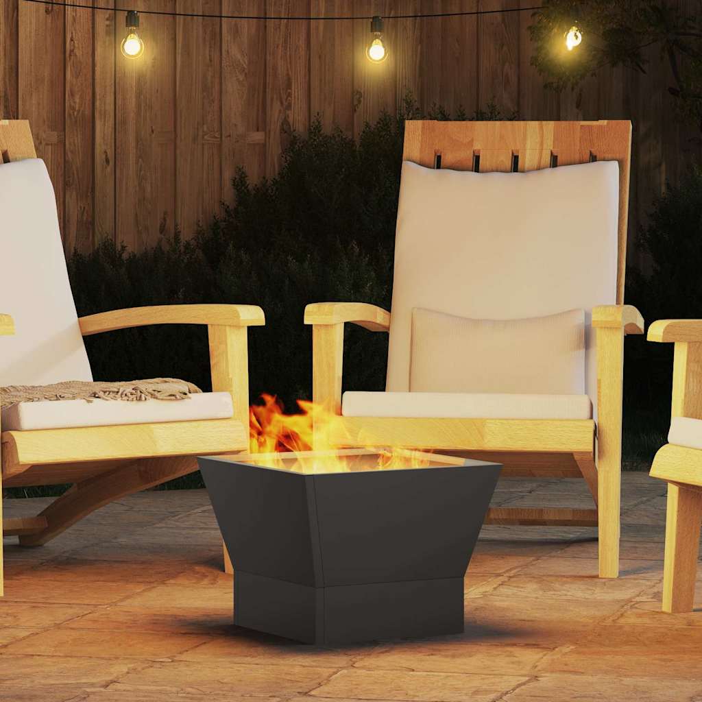 Fire Pit Black 40 x 40 x 35 cm Weathering Steel