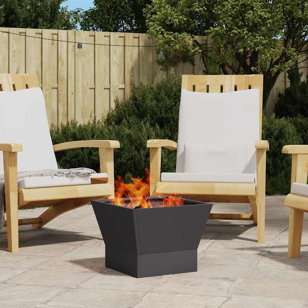 Fire Pit Black 40 x 40 x 35 cm Weathering Steel