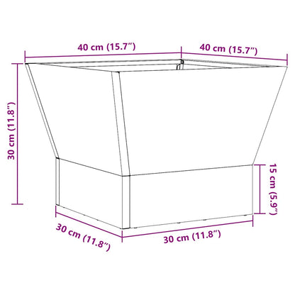 Fire Pit Black 40 x 40 x 35 cm Weathering Steel