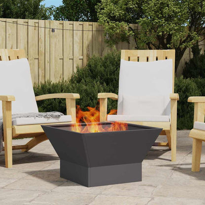 Fire Pit Black 60 x 60 x 35 cm Weathering Steel