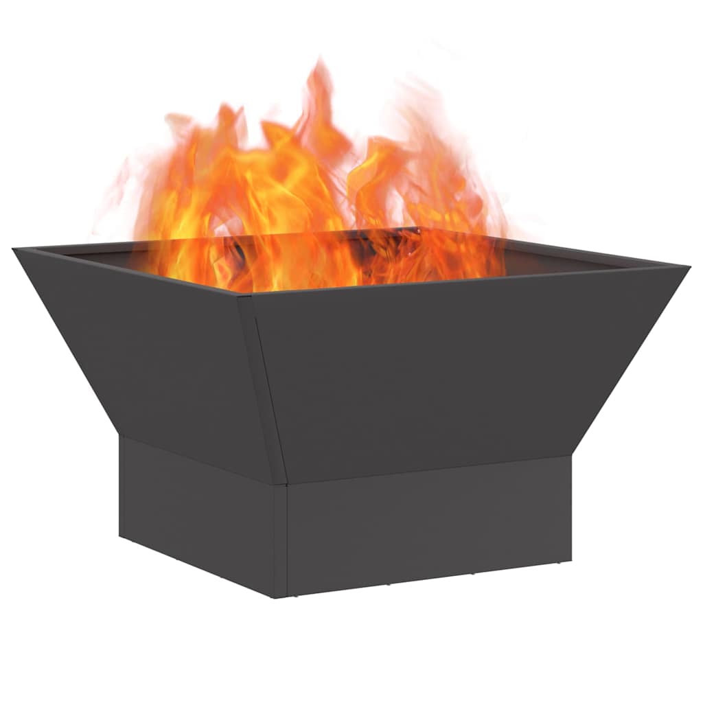 Fire Pit Black 60 x 60 x 35 cm Weathering Steel
