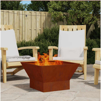 Fire Pit Rusty 60 x 60 x 35 cm Weathering Steel