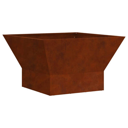 Fire Pit Rusty 60 x 60 x 35 cm Weathering Steel