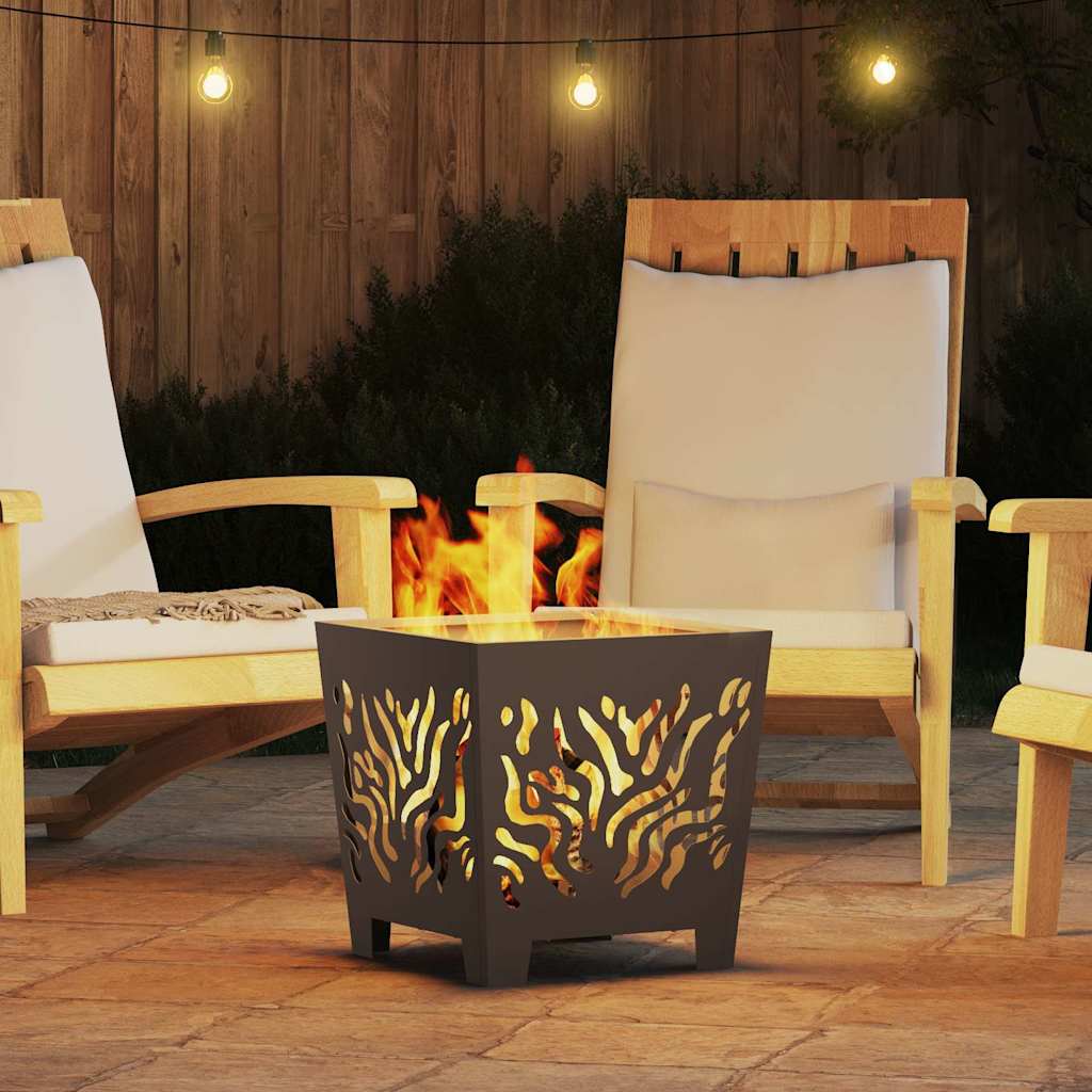 Fire Pit Black 40 x 40 x 40 cm Weathering steel