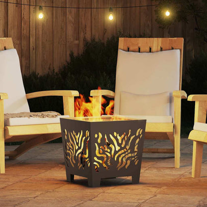 Fire Pit Black 40 x 40 x 40 cm Weathering steel