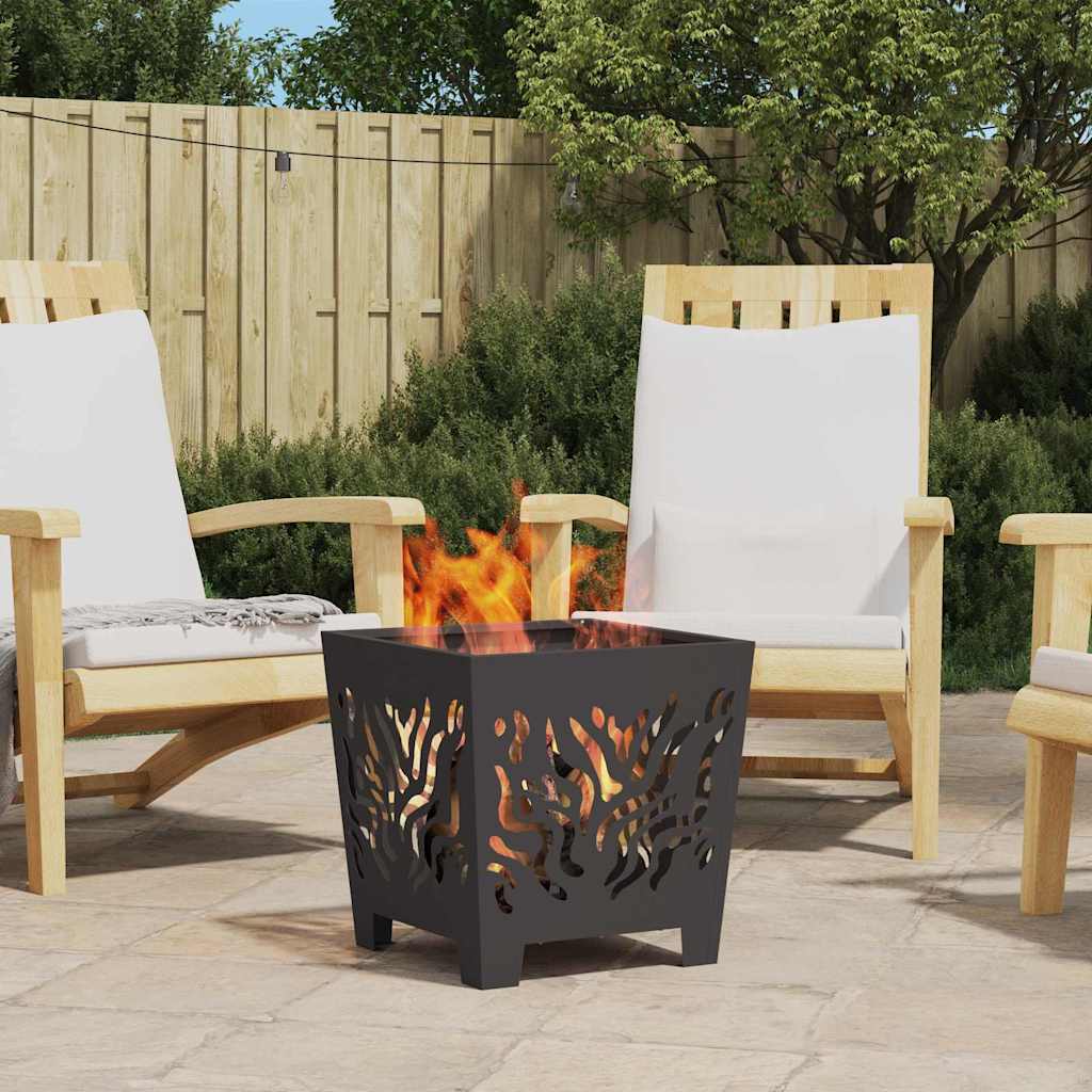 Fire Pit Black 40 x 40 x 40 cm Weathering steel