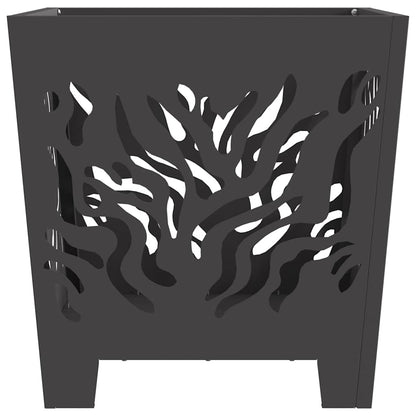 Fire Pit Black 40 x 40 x 40 cm Weathering steel