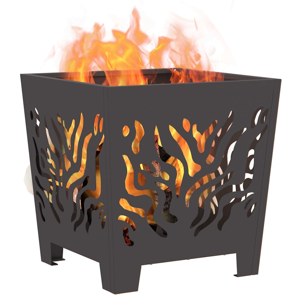 Fire Pit Black 40 x 40 x 40 cm Weathering steel