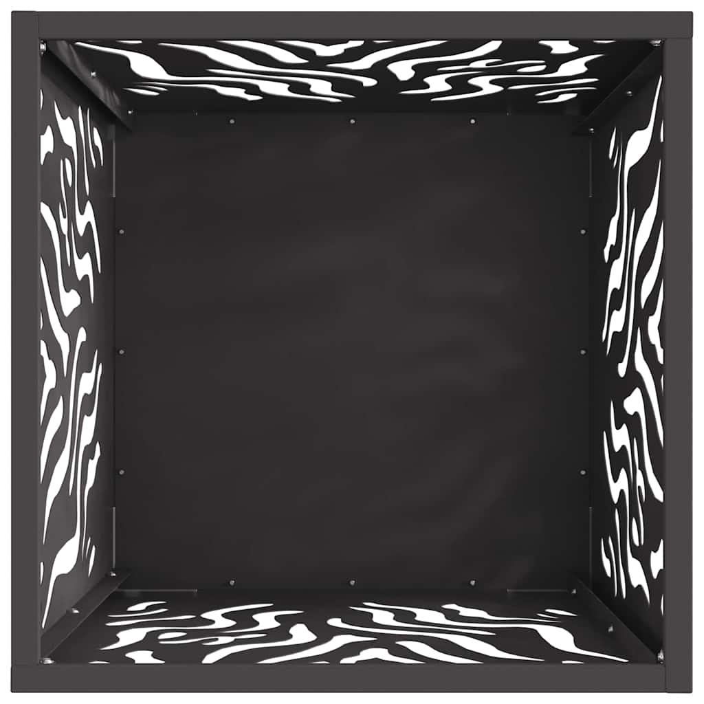 Fire Pit Black 40 x 40 x 40 cm Weathering steel