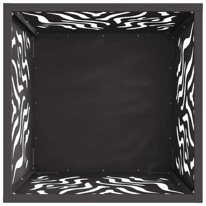 Fire Pit Black 40 x 40 x 40 cm Weathering steel