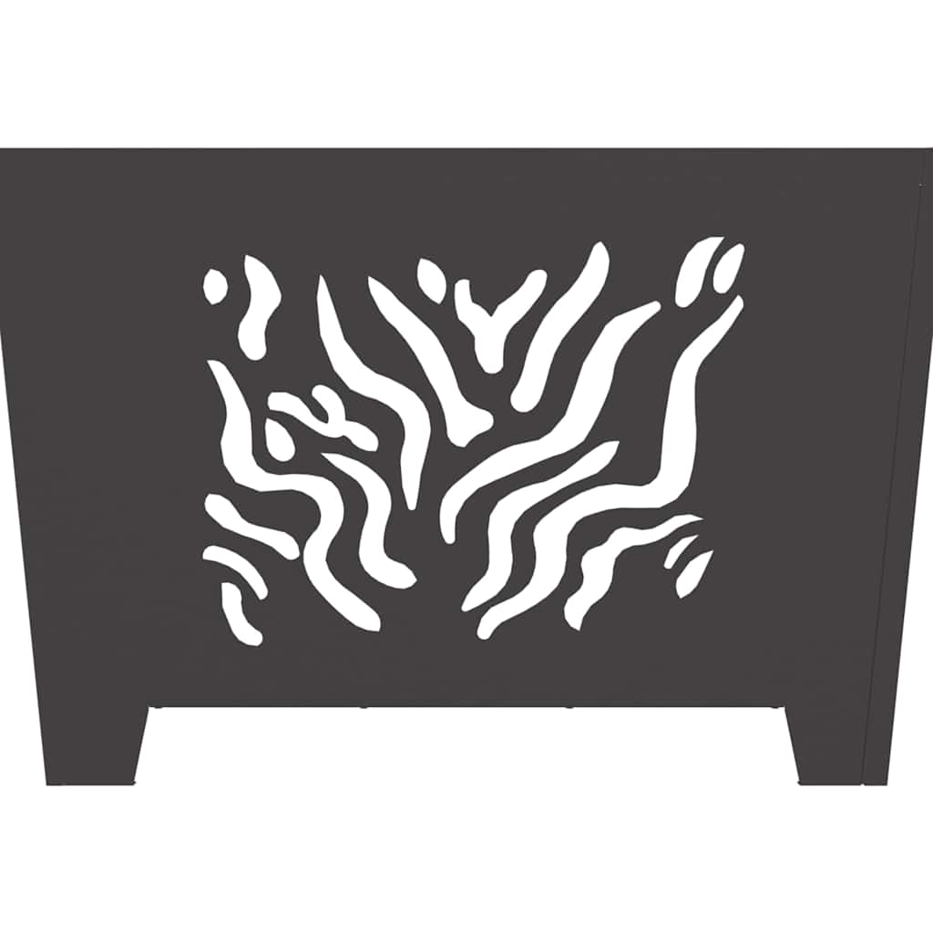 Fire Pit Black 60 x 60 x 40 cm Weathering steel