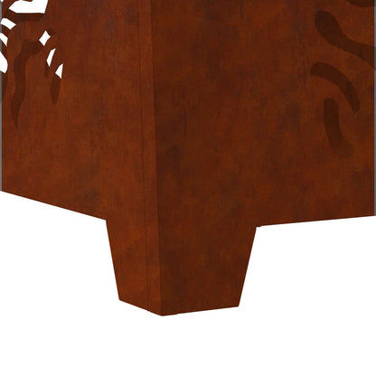 Fire Pit Brown 60 x 60 x 40 cm Weathering steel