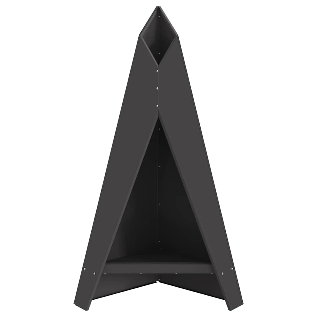 Fire Pit Black 58 x 40 x 100 cm Weathering Steel