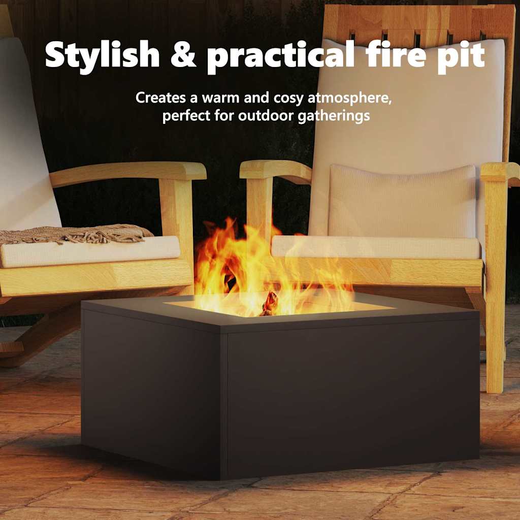 Fire Pit Black 60 x 60 x 30 cm Steel