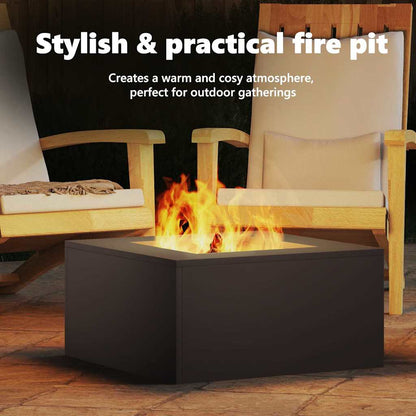 Fire Pit Black 60 x 60 x 30 cm Steel