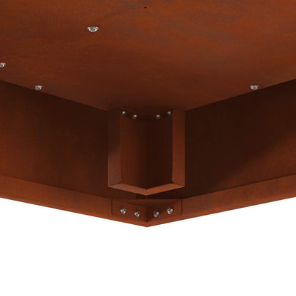 Fire Pit Rusty 60 x 60 x 30 cm Weathering Steel
