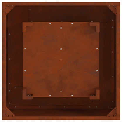Fire Pit Rusty 60 x 60 x 30 cm Weathering Steel