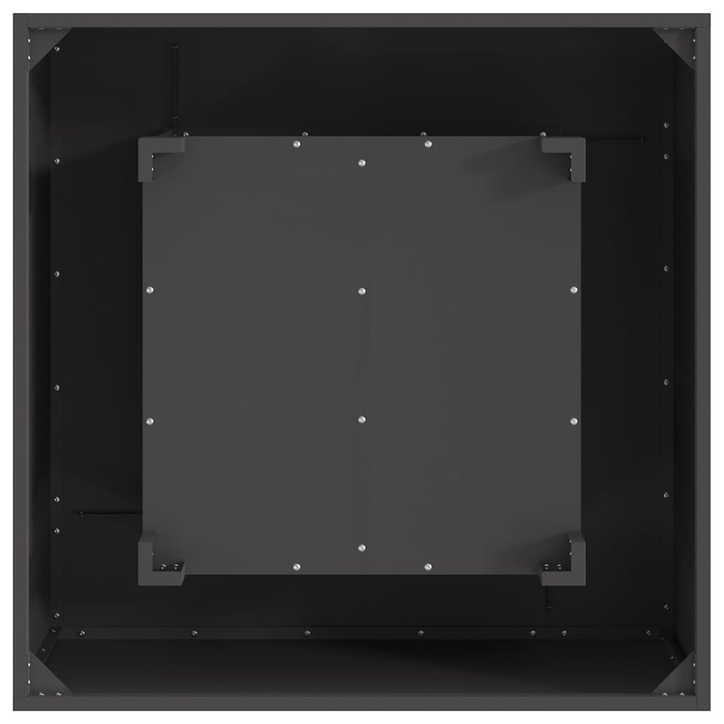 Fire Pit Black 80 x 80 x 40 cm Weathering Steel