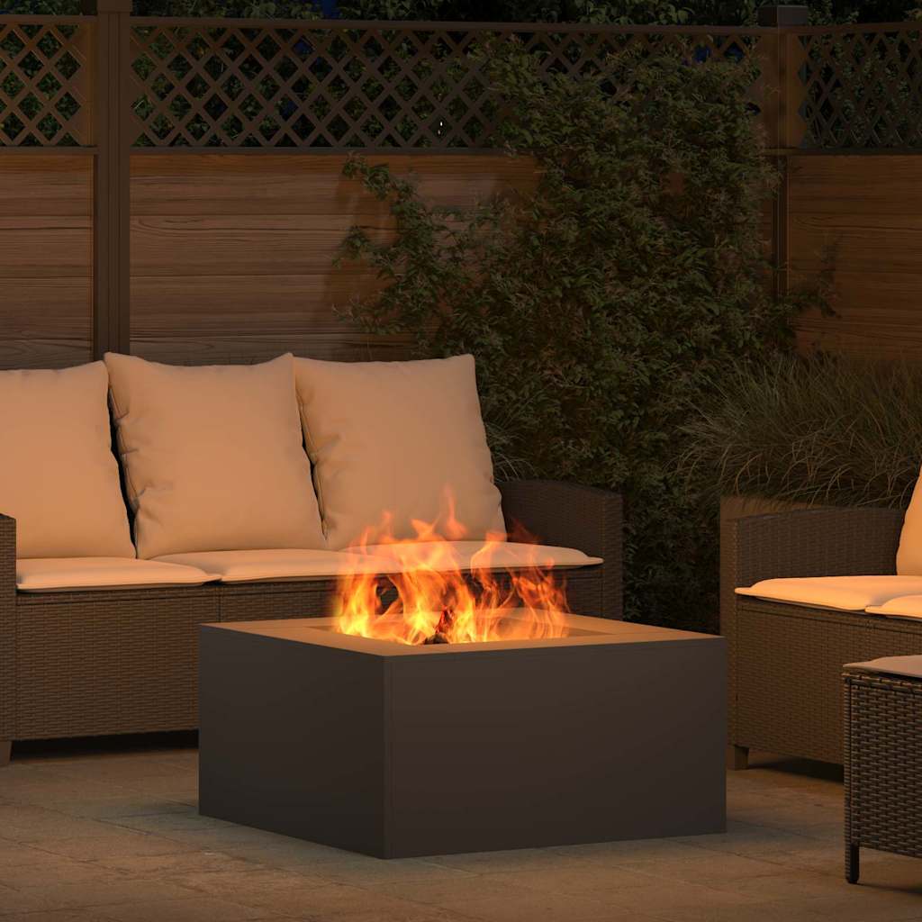 Fire Pit Black 80 x 80 x 40 cm Weathering Steel