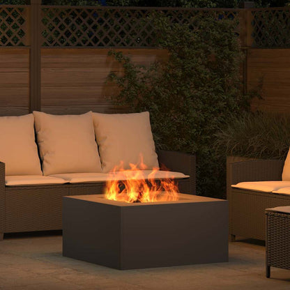Fire Pit Black 80 x 80 x 40 cm Weathering Steel
