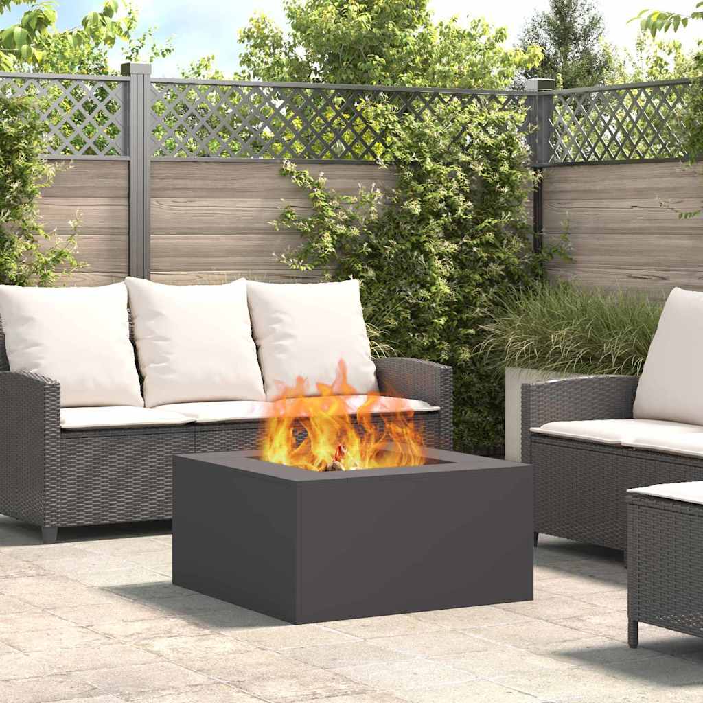 Fire Pit Black 80 x 80 x 40 cm Weathering Steel