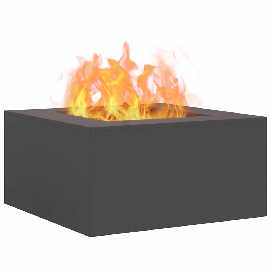 Fire Pit Black 80 x 80 x 40 cm Weathering Steel