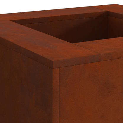Fire Pit Rusty 80 x 80 x 40 cm Weathering Steel
