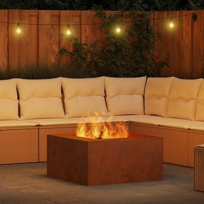Fire Pit Rusty 80 x 80 x 40 cm Weathering Steel