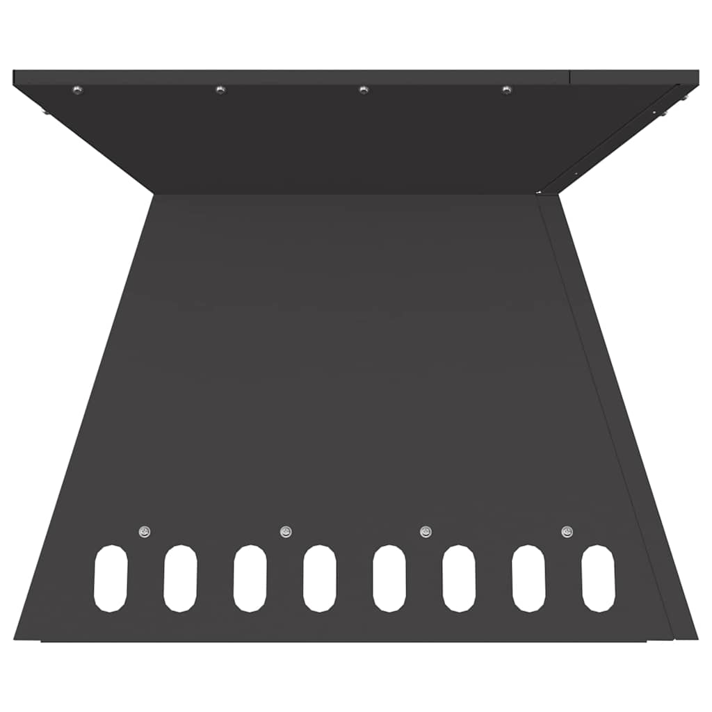 Fire Pit Black 48 x 48 x 40 cm Weathering Steel