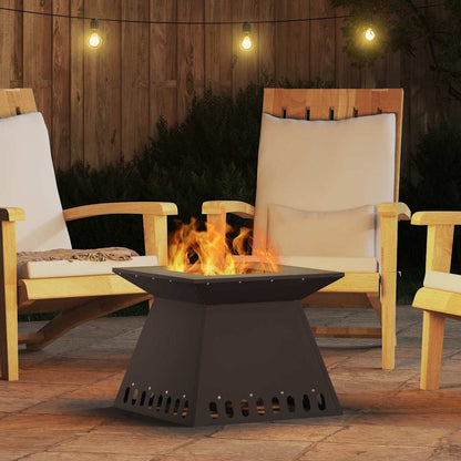 Fire Pit Black 48 x 48 x 40 cm Weathering Steel