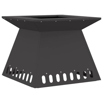 Fire Pit Black 48 x 48 x 40 cm Weathering Steel
