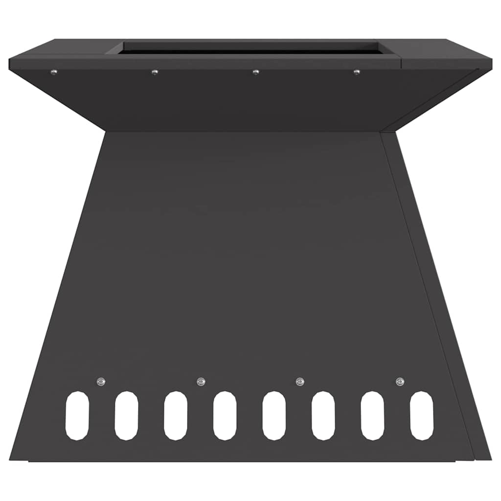 Fire Pit Black 48 x 48 x 40 cm Weathering Steel