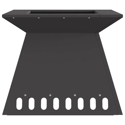 Fire Pit Black 48 x 48 x 40 cm Weathering Steel