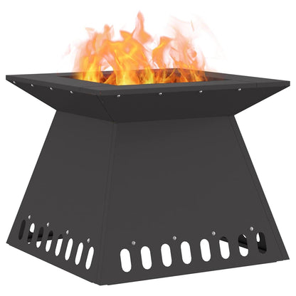 Fire Pit Black 48 x 48 x 40 cm Weathering Steel