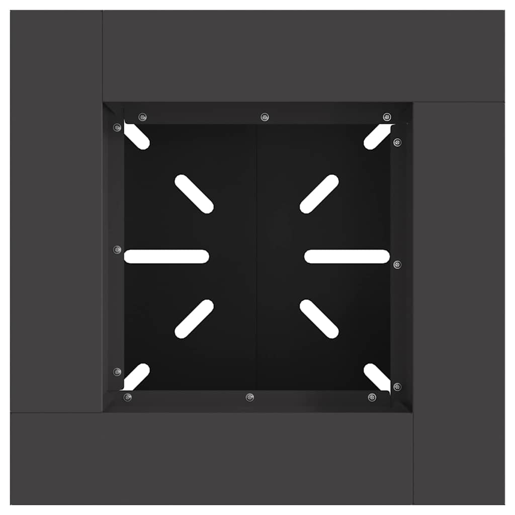 Fire Pit Black 48 x 48 x 40 cm Weathering Steel