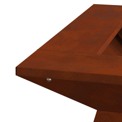 Fire Pit Rusty 48 x 48 x 40 cm Weathering Steel