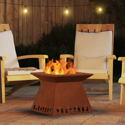Fire Pit Rusty 48 x 48 x 40 cm Weathering Steel