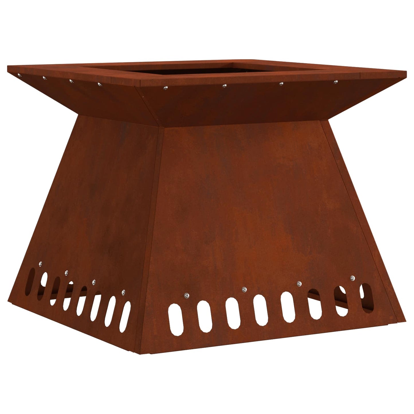 Fire Pit Rusty 48 x 48 x 40 cm Weathering Steel