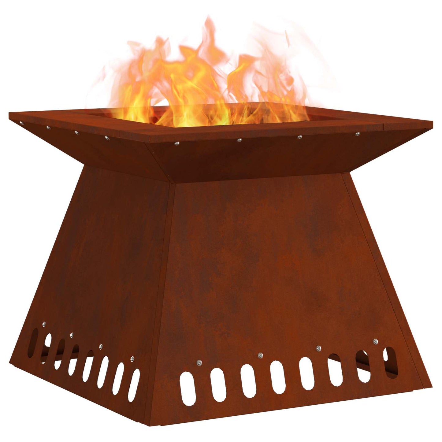Fire Pit Rusty 48 x 48 x 40 cm Weathering Steel