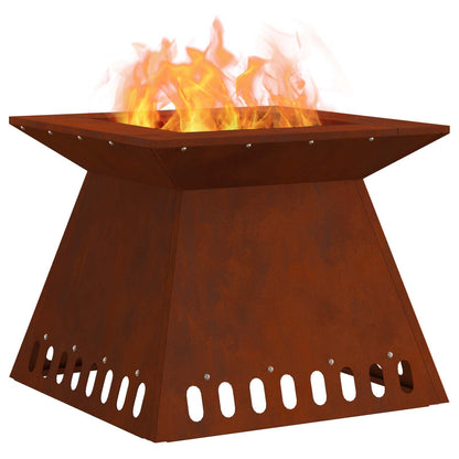 Fire Pit Rusty 48 x 48 x 40 cm Weathering Steel