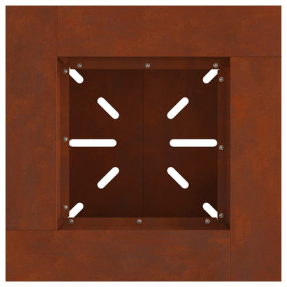 Fire Pit Rusty 48 x 48 x 40 cm Weathering Steel