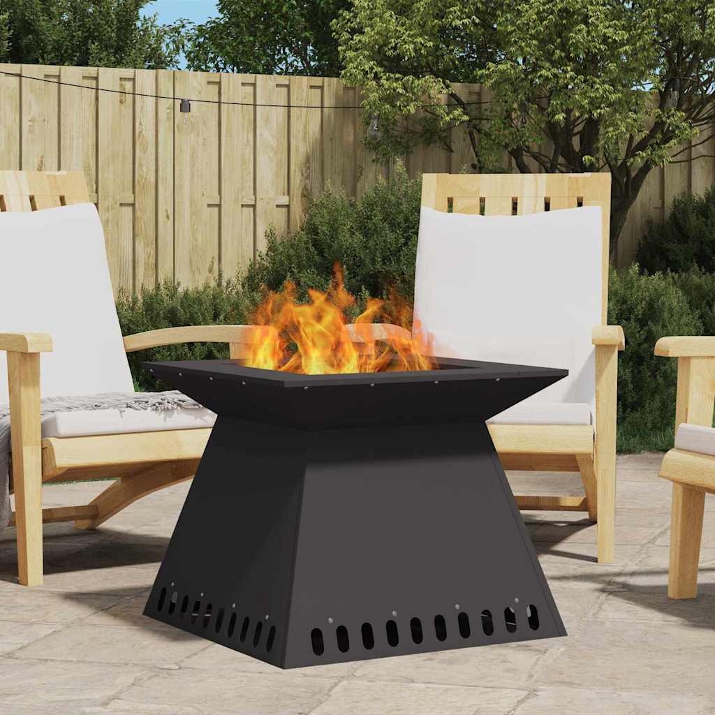 Fire Pit Black 60 x 60 x 50 cm Weathering Steel