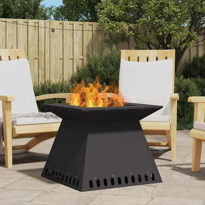 Fire Pit Black 60 x 60 x 50 cm Weathering Steel