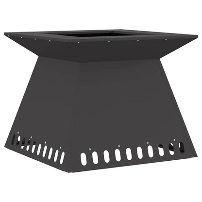 Fire Pit Black 60 x 60 x 50 cm Weathering Steel