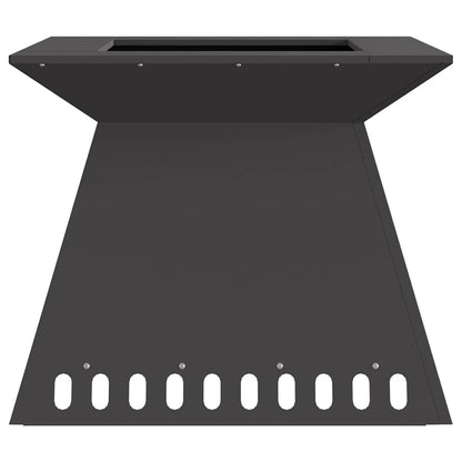 Fire Pit Black 60 x 60 x 50 cm Weathering Steel