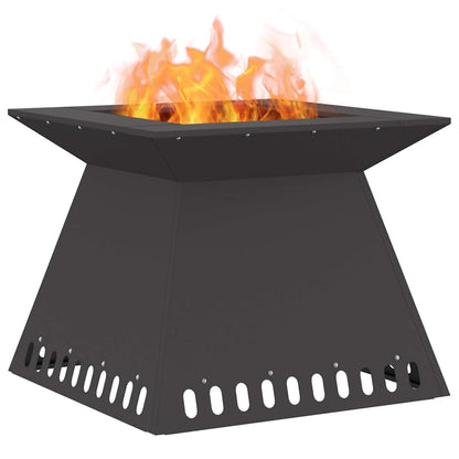 Fire Pit Black 60 x 60 x 50 cm Weathering Steel