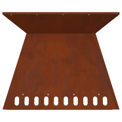 Fire Pit Rusty 60 x 60 x 50 cm Weathering Steel