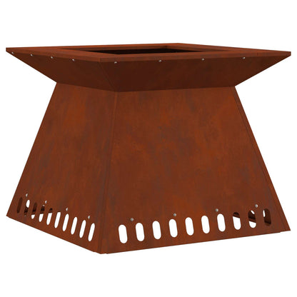 Fire Pit Rusty 60 x 60 x 50 cm Weathering Steel
