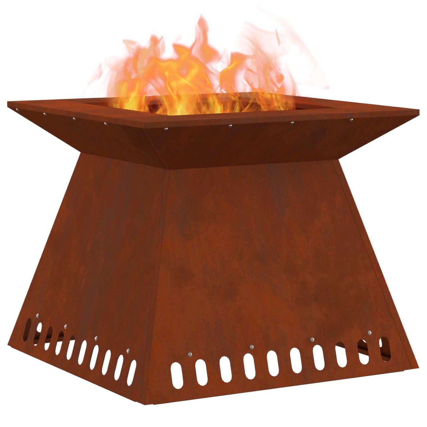 Fire Pit Rusty 60 x 60 x 50 cm Weathering Steel